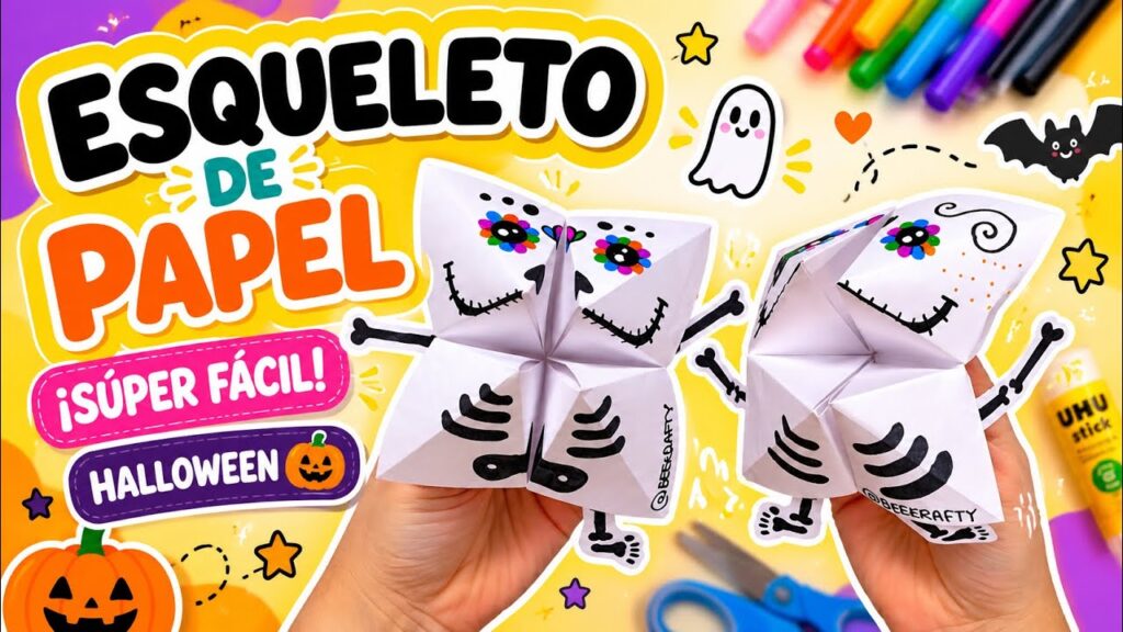Cómo hacer un Comecocos de Esqueleto 💀 | Manualidad Fácil para Halloween